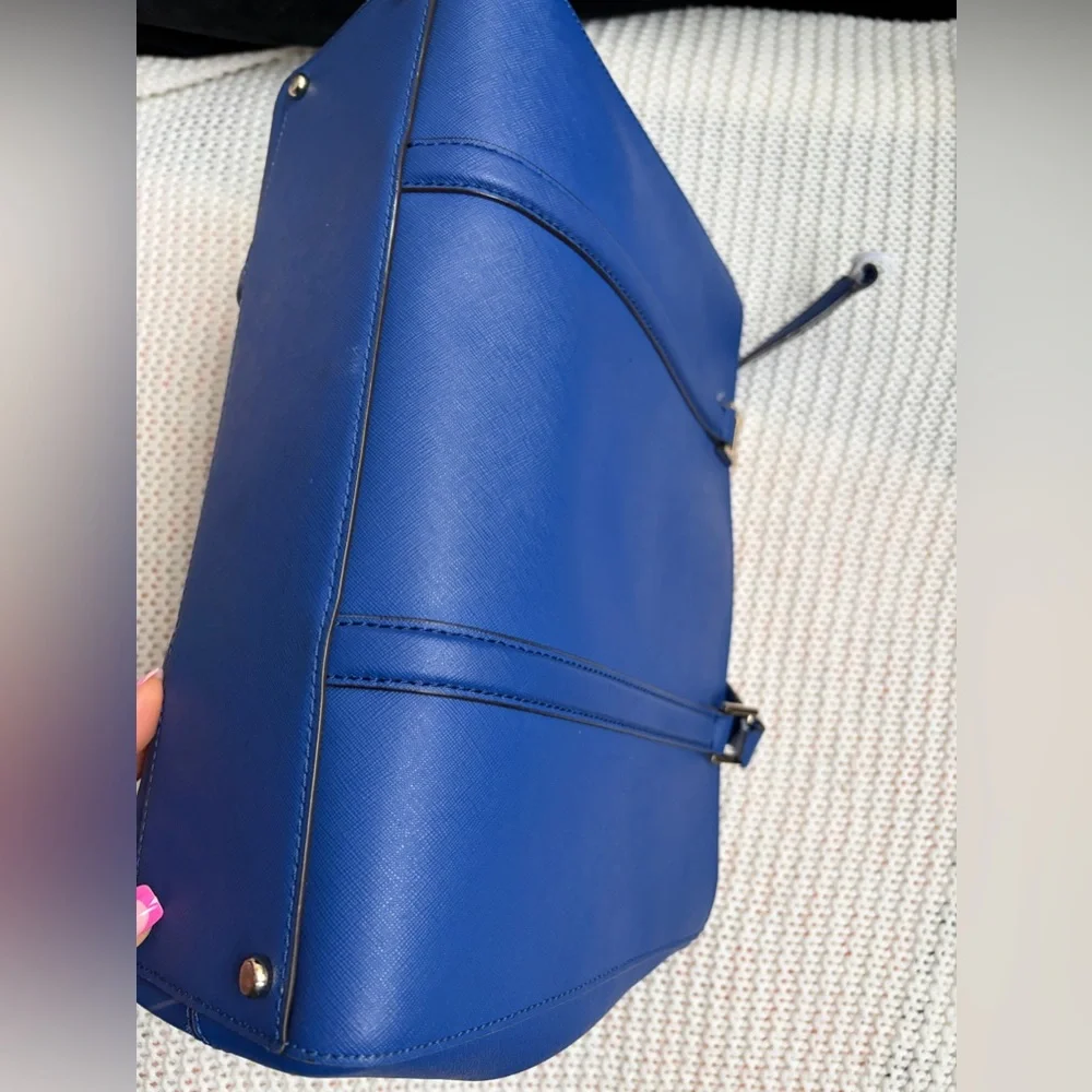 Kate Spade FLAWED Blue Saffiano Leather Newbury Lane Loden Large Bag